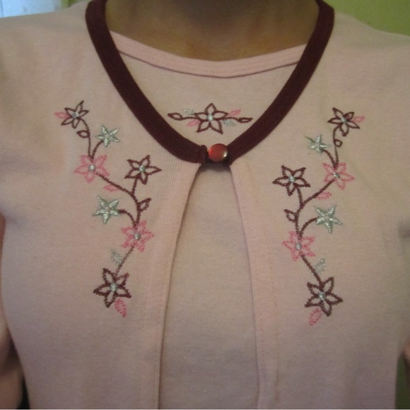 Y2K Floral Embroidered Cardigan - Picture 1 of 2